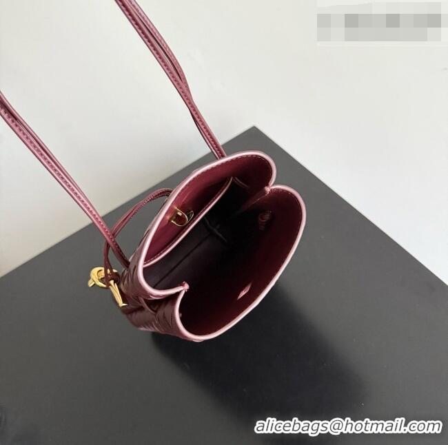 Low Cost Bottega Veneta Andiamo Phone Pouch in Intrecciato Leather 843890 Burgundy 2026