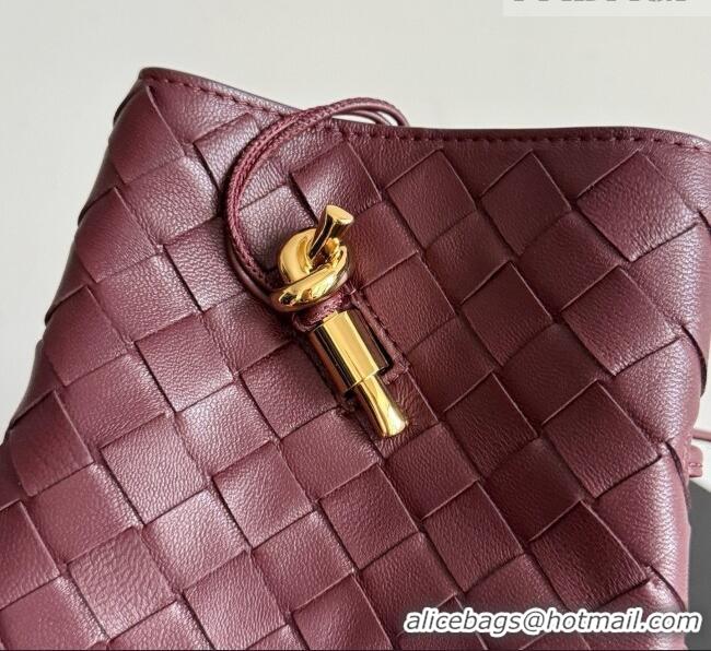 Low Cost Bottega Veneta Andiamo Phone Pouch in Intrecciato Leather 843890 Burgundy 2026