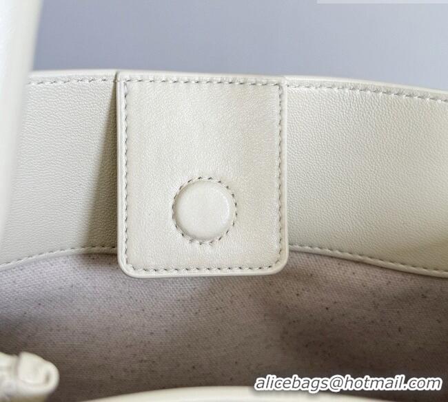 New Cheap Bottega Veneta Medium Andiamo Bag in Raffia Straw and Leather BV082664 Beige/White 2026