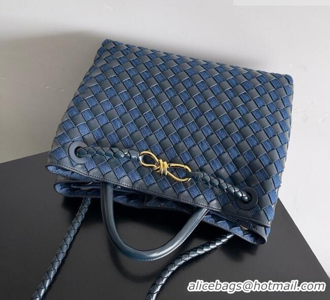 Market Sells Bottega Veneta Medium Andiamo Bag in Denim and Leather BV082665 Blue 2026