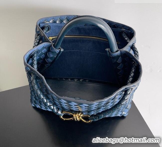 Market Sells Bottega Veneta Medium Andiamo Bag in Denim and Leather BV082665 Blue 2026
