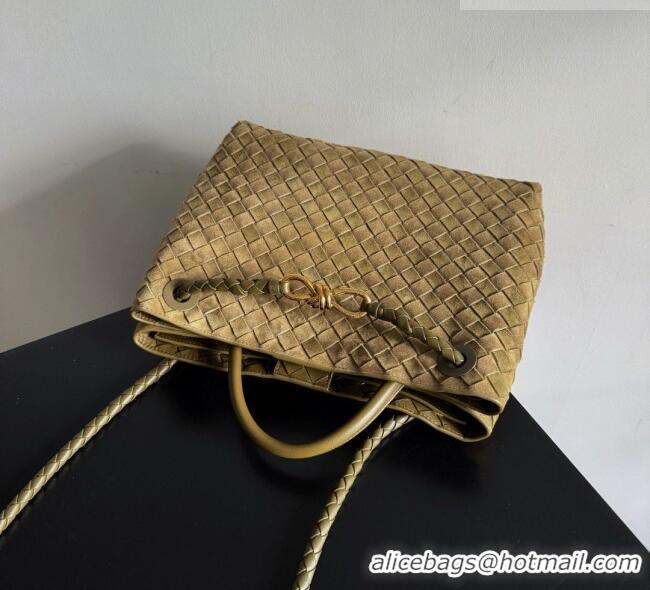 Free Shipping Bottega Veneta Medium Andiamo Bag in Intrecciato Suede BV082666 Green 2026