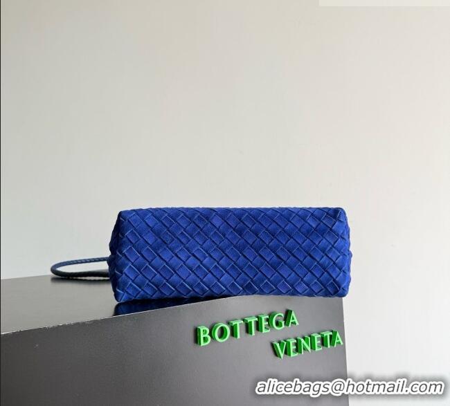 New Discount Bottega Veneta Medium Andiamo Bag in Intrecciato Suede BV082667 Blue 2026