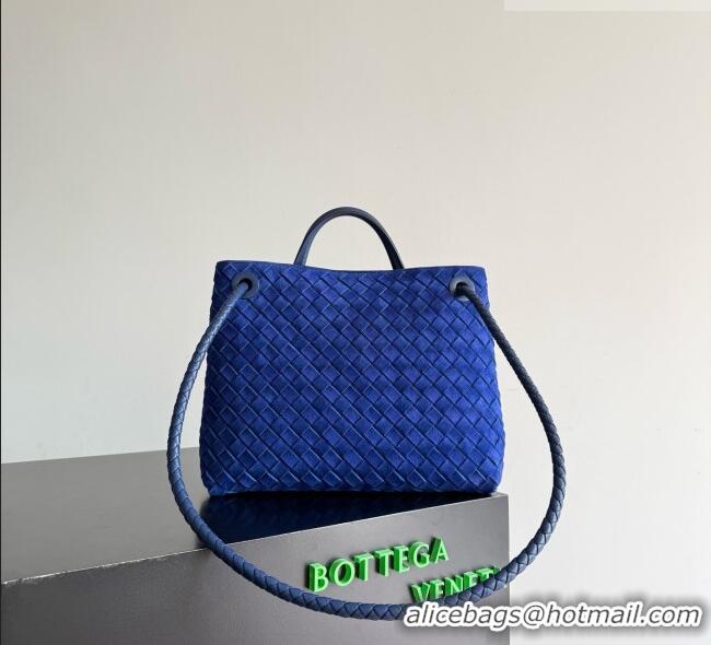 New Discount Bottega Veneta Medium Andiamo Bag in Intrecciato Suede BV082667 Blue 2026