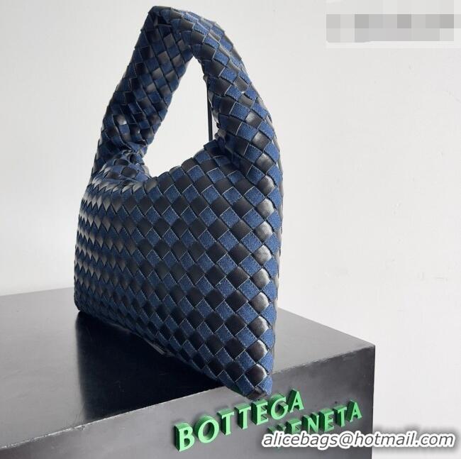 Inexpensive Bottega Veneta Small Hop Hobo Bag Intrecciato Leather and Denim BV082703 Blue 2026