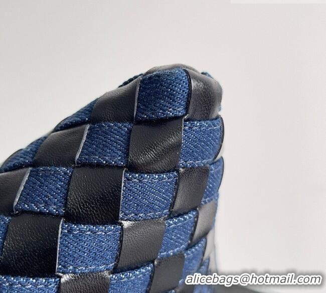 Inexpensive Bottega Veneta Small Hop Hobo Bag Intrecciato Leather and Denim BV082703 Blue 2026