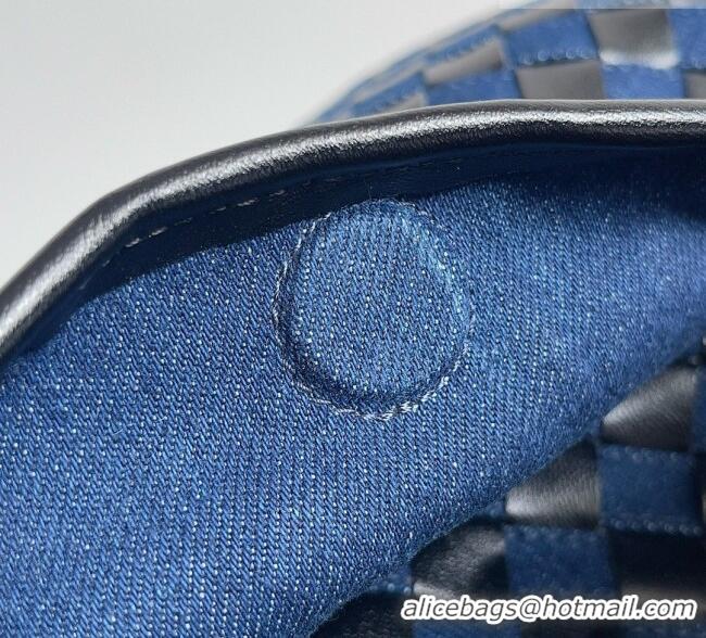 Inexpensive Bottega Veneta Small Hop Hobo Bag Intrecciato Leather and Denim BV082703 Blue 2026