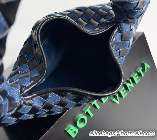 Inexpensive Bottega Veneta Small Hop Hobo Bag Intrecciato Leather and Denim BV082703 Blue 2026
