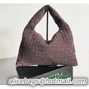 Most Popular Bottega Veneta Small Hop Hobo Bag Intrecciato Suede BV082704 Brown 2026