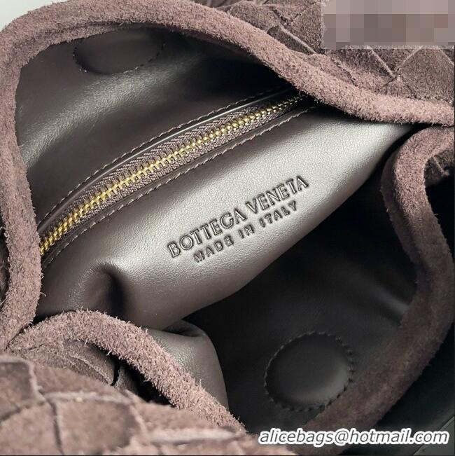 Most Popular Bottega Veneta Small Hop Hobo Bag Intrecciato Suede BV082704 Brown 2026