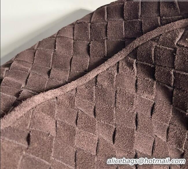 Most Popular Bottega Veneta Small Hop Hobo Bag Intrecciato Suede BV082704 Brown 2026