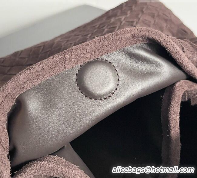 Most Popular Bottega Veneta Small Hop Hobo Bag Intrecciato Suede BV082704 Brown 2026
