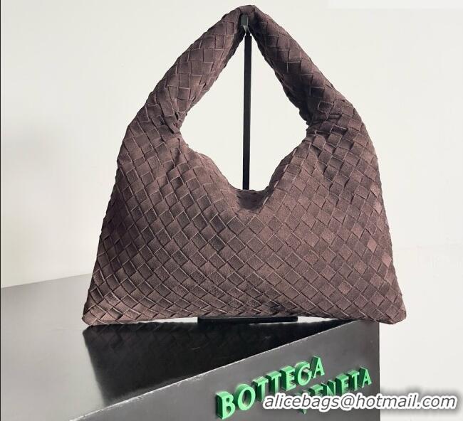 Most Popular Bottega Veneta Small Hop Hobo Bag Intrecciato Suede BV082704 Brown 2026