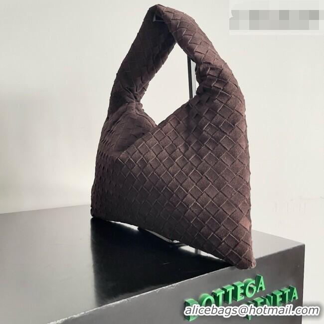 Most Popular Bottega Veneta Small Hop Hobo Bag Intrecciato Suede BV082704 Brown 2026