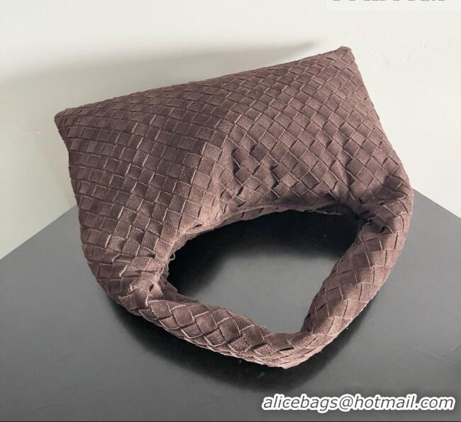 Most Popular Bottega Veneta Small Hop Hobo Bag Intrecciato Suede BV082704 Brown 2026
