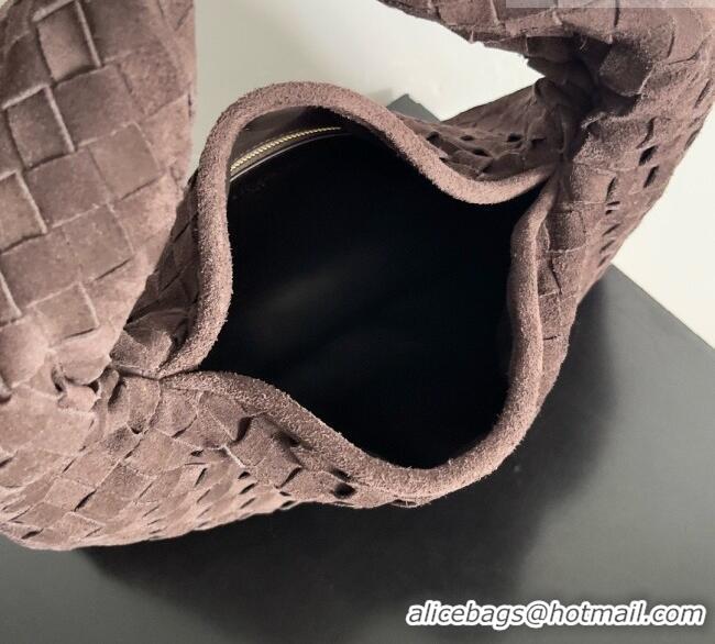 Most Popular Bottega Veneta Small Hop Hobo Bag Intrecciato Suede BV082704 Brown 2026