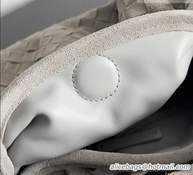 Top Quality Bottega Veneta Small Hop Hobo Bag Intrecciato Suede BV082705 Grey 2026