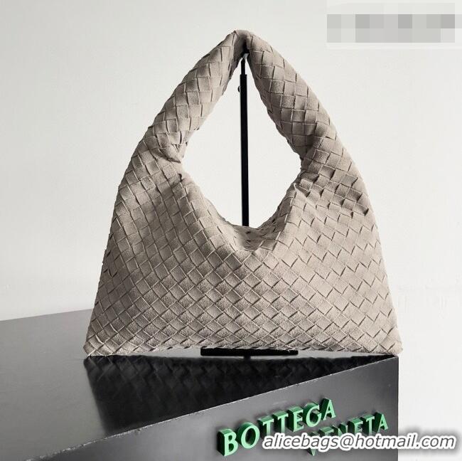 Top Quality Bottega Veneta Small Hop Hobo Bag Intrecciato Suede BV082705 Grey 2026