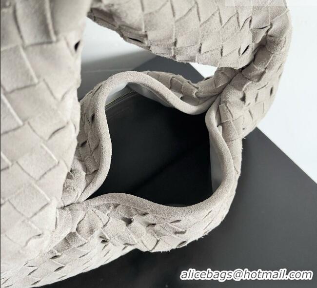 Top Quality Bottega Veneta Small Hop Hobo Bag Intrecciato Suede BV082705 Grey 2026