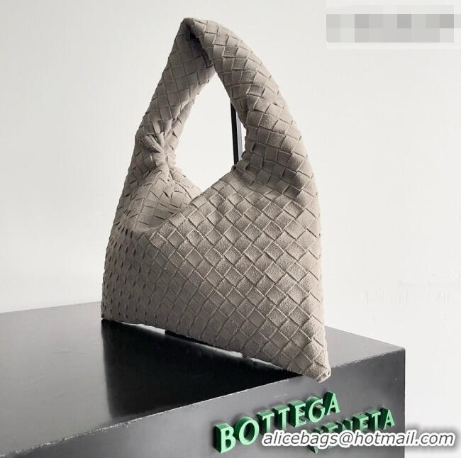 Top Quality Bottega Veneta Small Hop Hobo Bag Intrecciato Suede BV082705 Grey 2026