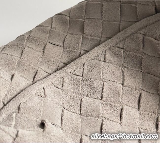 Top Quality Bottega Veneta Small Hop Hobo Bag Intrecciato Suede BV082705 Grey 2026