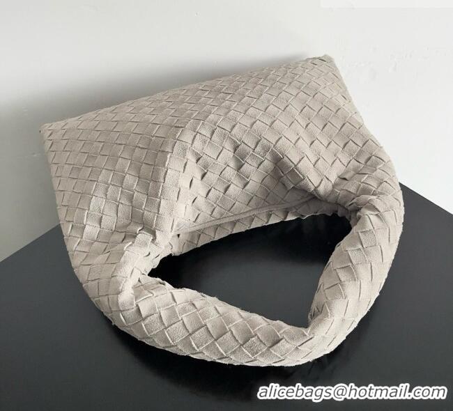 Top Quality Bottega Veneta Small Hop Hobo Bag Intrecciato Suede BV082705 Grey 2026