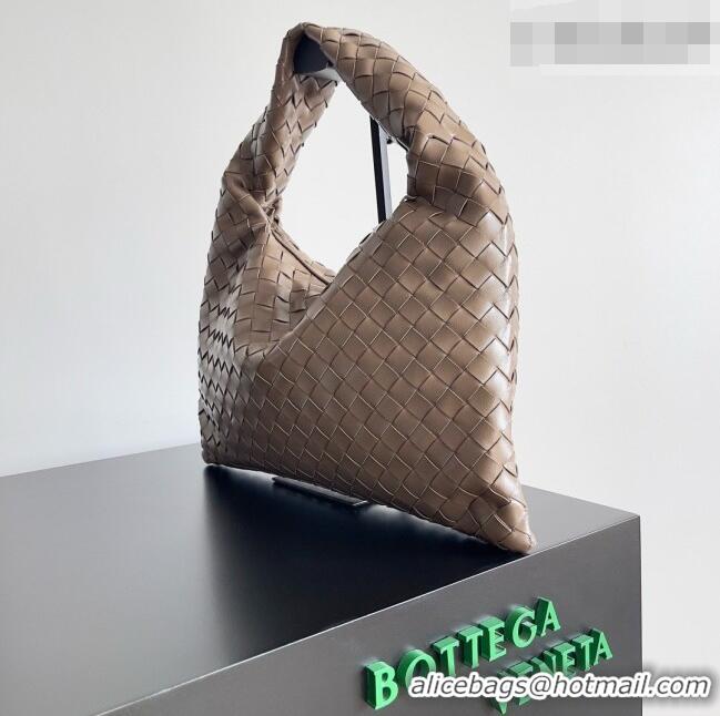 Free Shipping Bottega Veneta Small Hop Hobo Bag Intrecciato Leather BV082706 Khaki Brown 2026