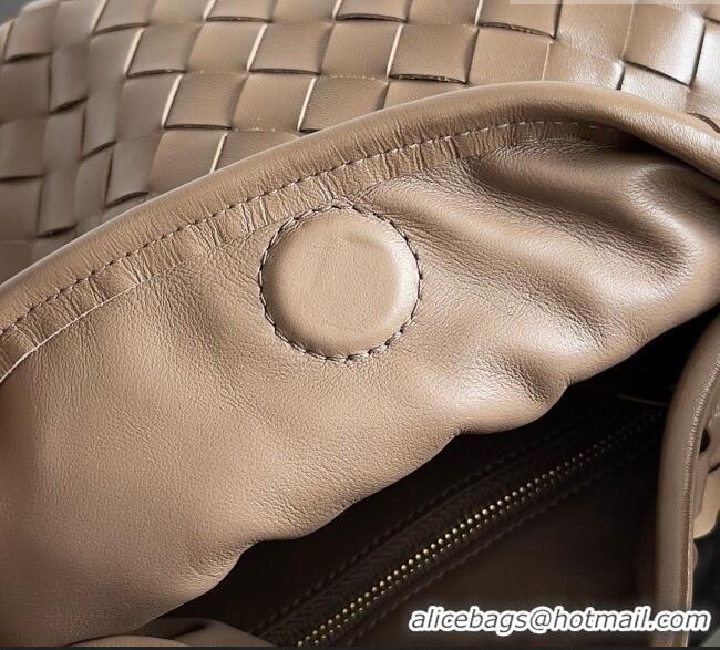 Free Shipping Bottega Veneta Small Hop Hobo Bag Intrecciato Leather BV082706 Khaki Brown 2026