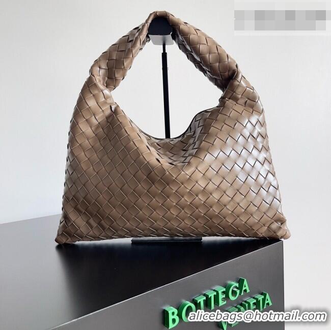 Free Shipping Bottega Veneta Small Hop Hobo Bag Intrecciato Leather BV082706 Khaki Brown 2026
