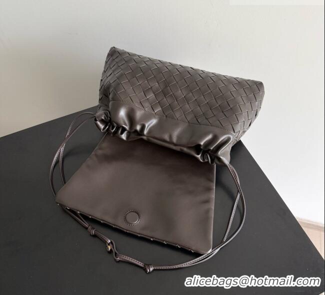 Grade Design Bottega Veneta Giorno Shoulder Bag in Intrecciato Leather 857657 Fondant Brown 2026