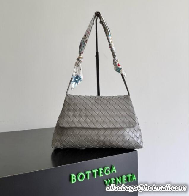 Classic Specials Bottega Veneta Giorno Shoulder Bag in Intrecciato Leather 857657 Grey 2026