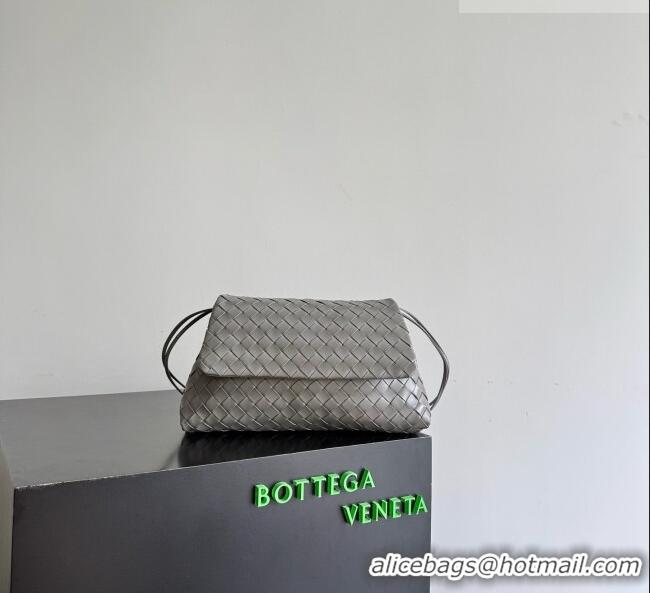 Classic Specials Bottega Veneta Giorno Shoulder Bag in Intrecciato Leather 857657 Grey 2026