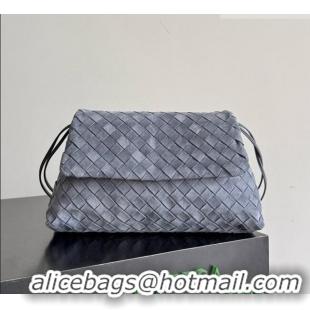 High Quality Bottega Veneta Giorno Shoulder Bag in Intrecciato Suede 857657 Grey 2026