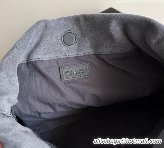 High Quality Bottega Veneta Giorno Shoulder Bag in Intrecciato Suede 857657 Grey 2026