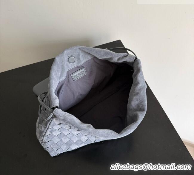 High Quality Bottega Veneta Giorno Shoulder Bag in Intrecciato Suede 857657 Grey 2026