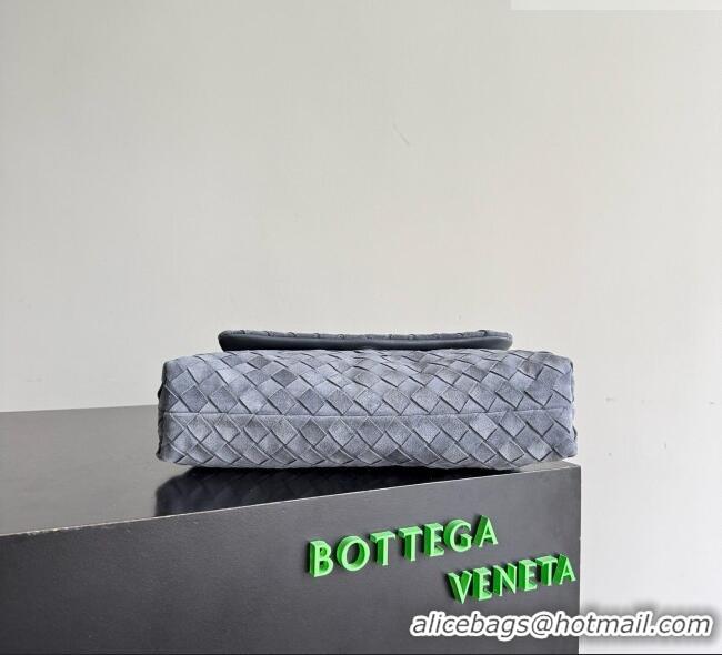 High Quality Bottega Veneta Giorno Shoulder Bag in Intrecciato Suede 857657 Grey 2026