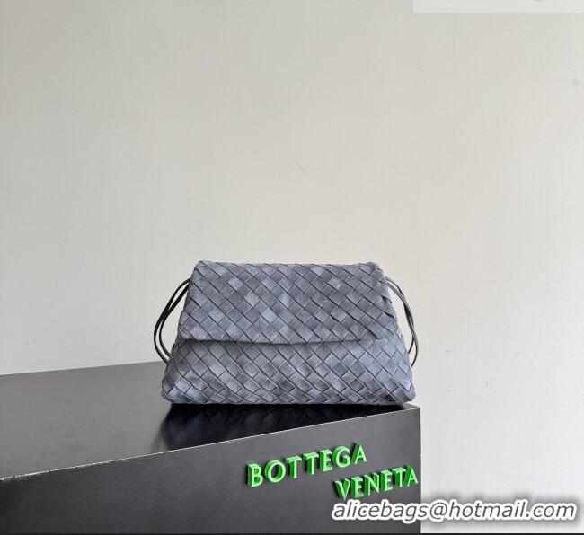 High Quality Bottega Veneta Giorno Shoulder Bag in Intrecciato Suede 857657 Grey 2026