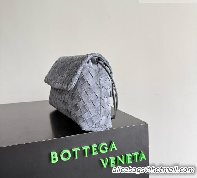 High Quality Bottega Veneta Giorno Shoulder Bag in Intrecciato Suede 857657 Grey 2026