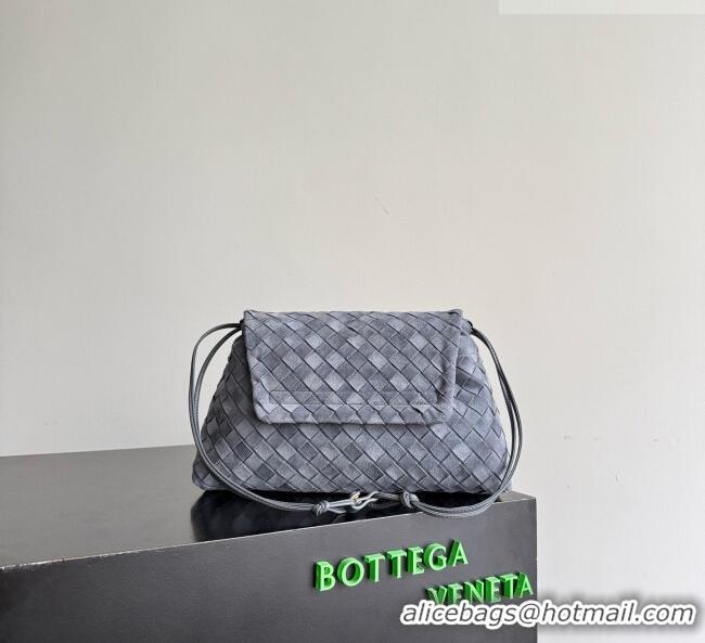 High Quality Bottega Veneta Giorno Shoulder Bag in Intrecciato Suede 857657 Grey 2026