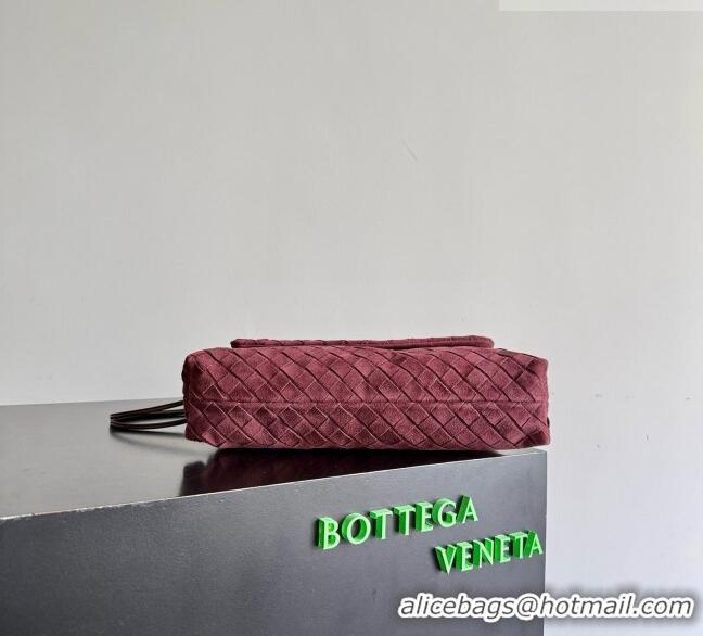 Well Crafted Bottega Veneta Giorno Shoulder Bag in Intrecciato Suede 857657 Burgundy 2026