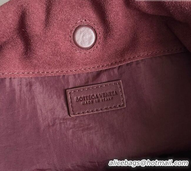 Well Crafted Bottega Veneta Giorno Shoulder Bag in Intrecciato Suede 857657 Burgundy 2026