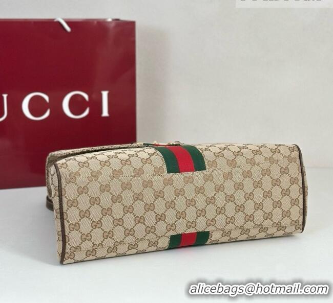 Unique Style Gucci Paparazzo Large Top Handle Bag in Sand and dark brown GG Canvas 875019 2026