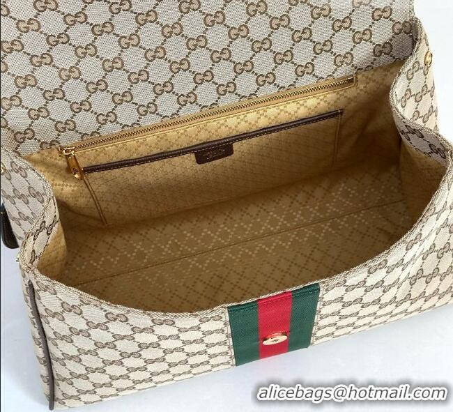 Unique Style Gucci Paparazzo Large Top Handle Bag in Sand and dark brown GG Canvas 875019 2026