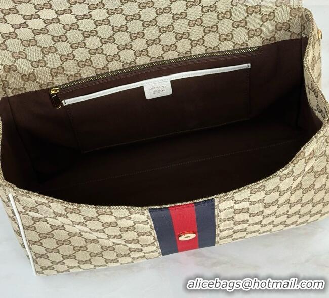 Top Design Gucci Paparazzo Large Top Handle Bag in Sand and dark brown GG Canvas 875019 White 2026