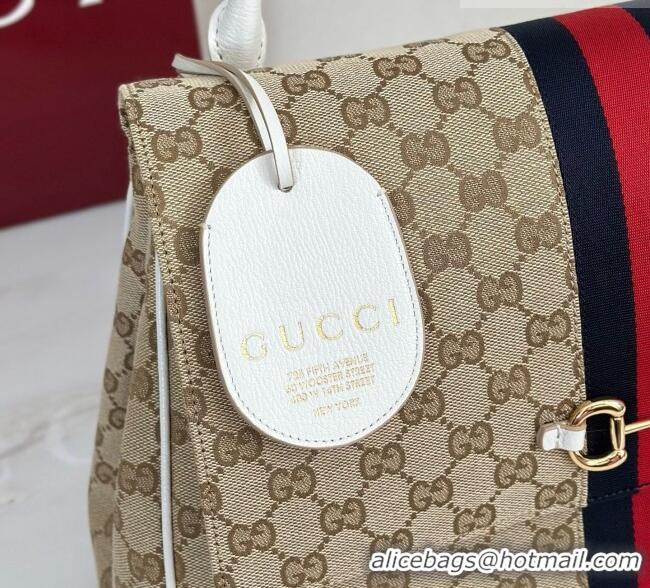 Top Design Gucci Paparazzo Large Top Handle Bag in Sand and dark brown GG Canvas 875019 White 2026
