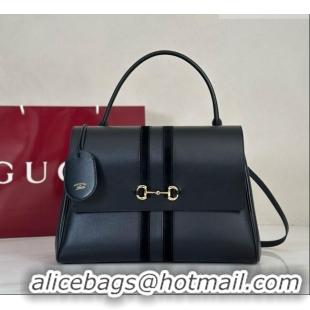 Good Discount Gucci Paparazzo Large Top Handle Bag in Calfskin & Suede 875019 Black 2026