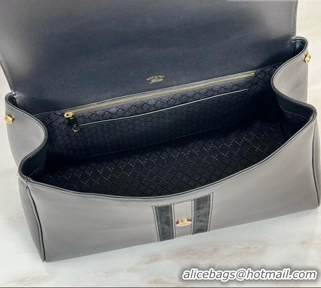 Good Discount Gucci Paparazzo Large Top Handle Bag in Calfskin & Suede 875019 Black 2026