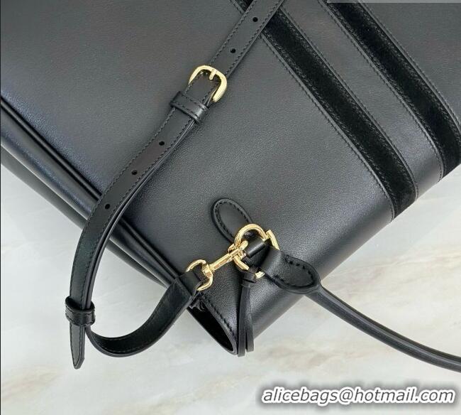 Good Discount Gucci Paparazzo Large Top Handle Bag in Calfskin & Suede 875019 Black 2026
