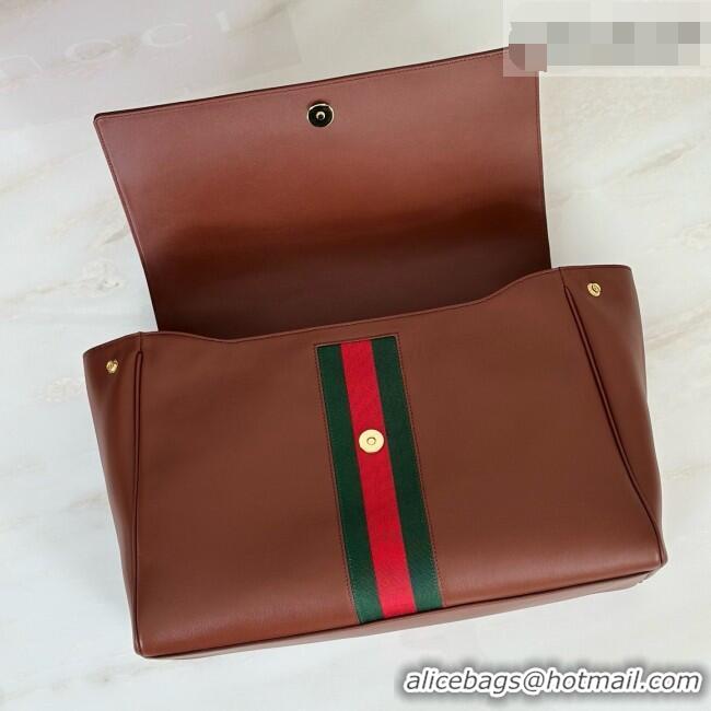 Buy Cheapest Gucci Paparazzo Large Top Handle Bag in Brown Calfskin & Web 875019 2026