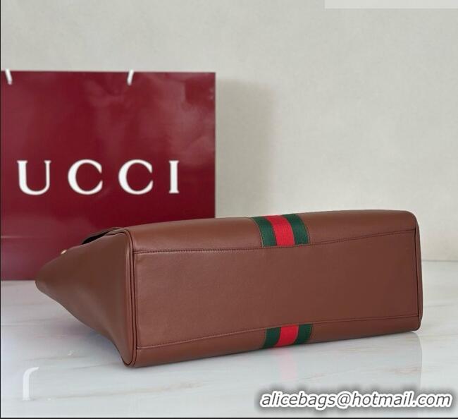 Buy Cheapest Gucci Paparazzo Large Top Handle Bag in Brown Calfskin & Web 875019 2026